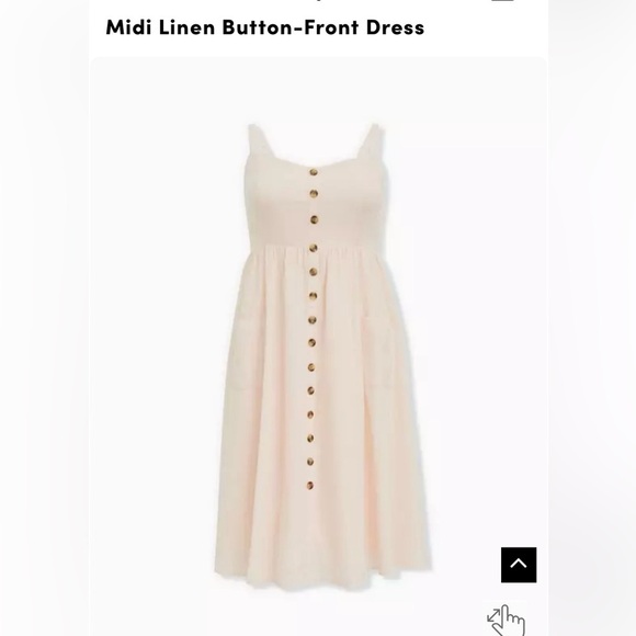 TORRID MID LINEN BUTTON-FRONT DRESS - Picture 6 of 7